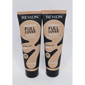 Revlon Colorstay Full Cover Foundation Matte 200 Nude 24 Hrs 1.0 Fl oz Lot of 2